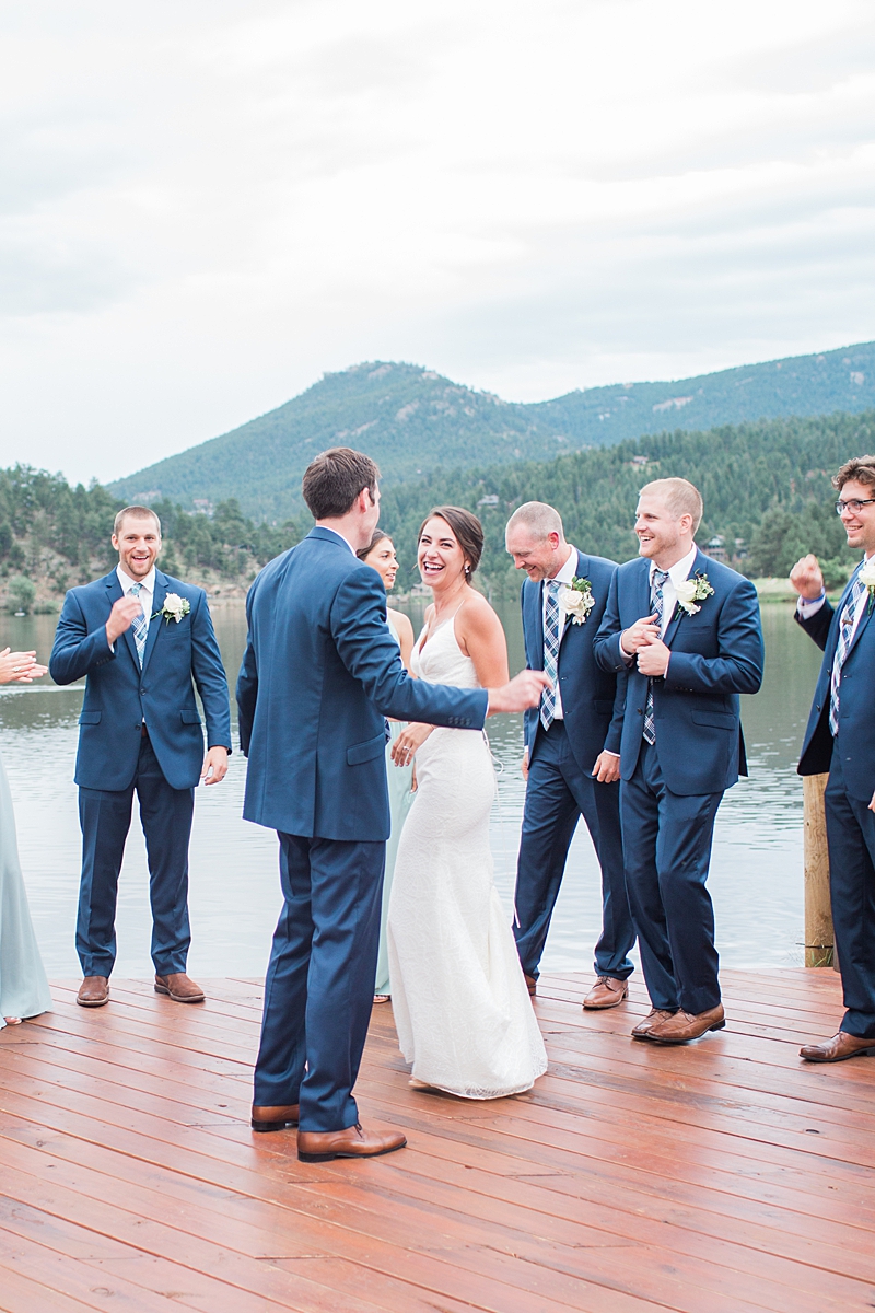 Evergreen Lake House Wedding in Dusty Sage Green