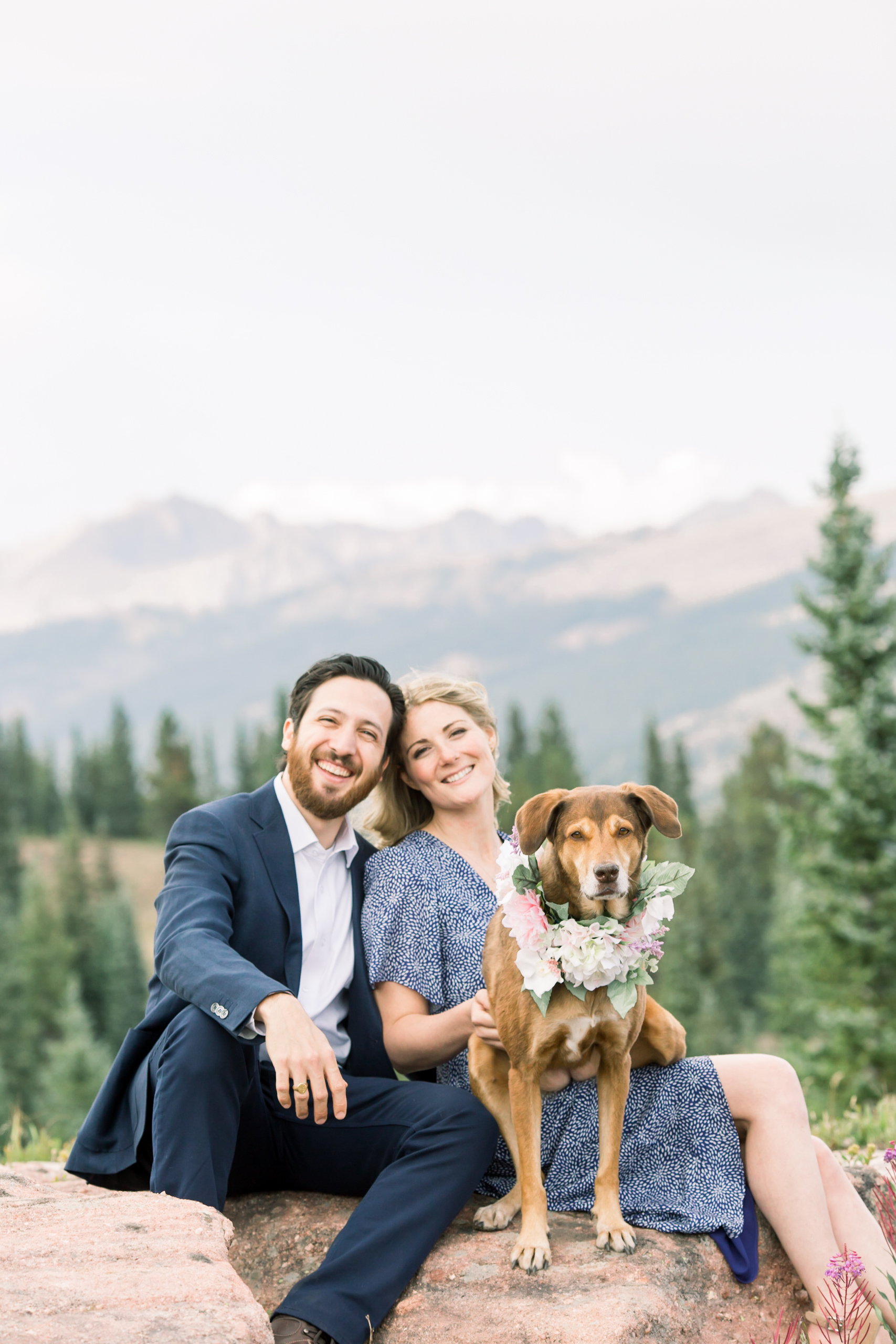 Vail Colorado Rocky Mountains Engagement Photos with Pup